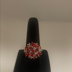 Elegant gold and Red  accents Ring
